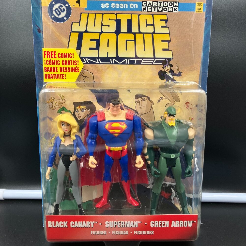 Justice League Unlimited Black Canary, Superman & Green Arrow Action Figure Set